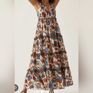 ANTHROPOLOGIE Love The Label Boho Printed Maxi Dress Medium